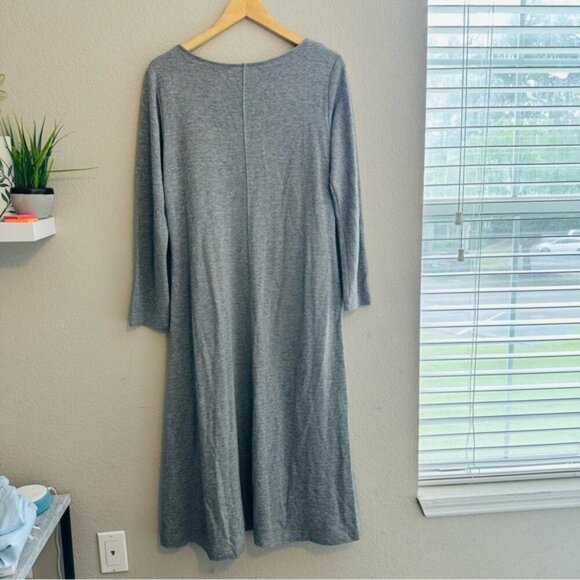J. Jill Wool Blend Maxi Dress Womens Size Medium Gray Minimalist Modest Casual - Picture 8 of 11